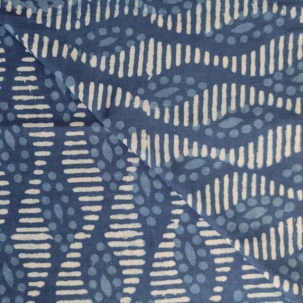 Indigo Hand Block Print aus Indien – WAVE